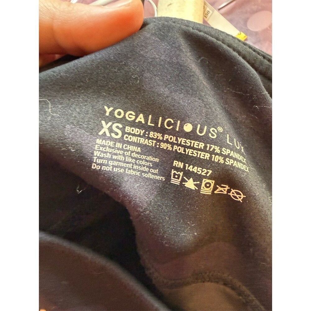 Yogalicious Biker Shorts Womens Size XS Black Camo High-Rise Side Pockets - Picture 7 of 7